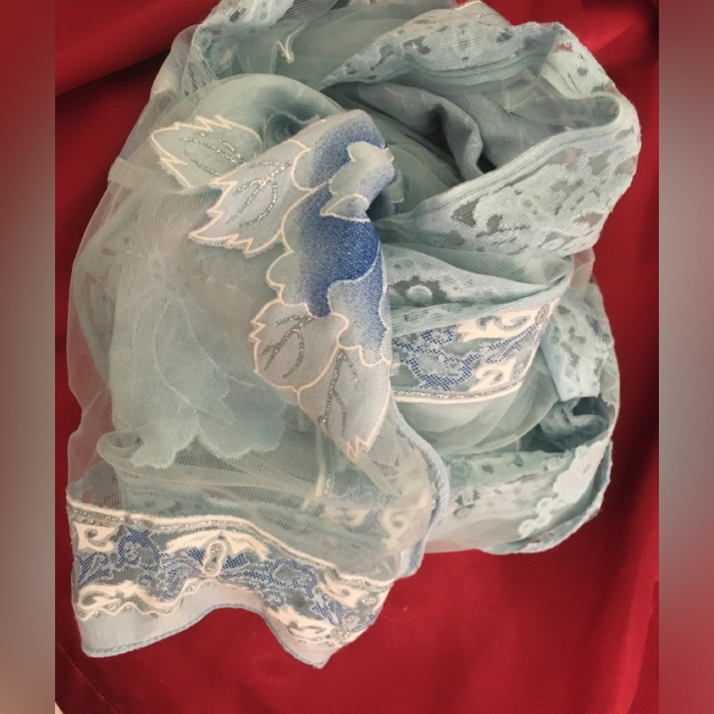 Silky blue scarf, NWOT